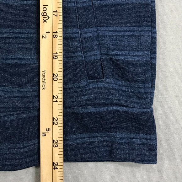 Old Navy Hoodie Shacket Boys Large 10-12 Blue Striped Jacket Snap Button Pockets - Picture 11 of 12